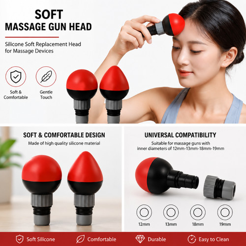 Silicone soft massage gun head - gun,